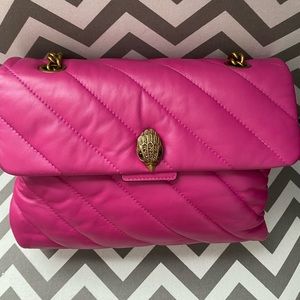 Kurt Geiger Quilted Hot Pink Leather XL Soho Kensington Shoulder Crossbody Bag